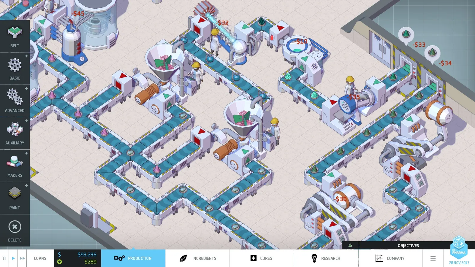 Big Pharma — factory, automation gameplay screenshot