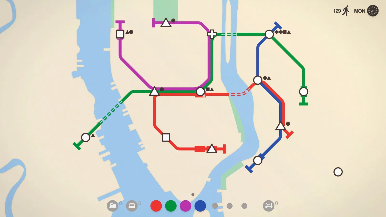 Mini Metro — logistics, transportation gameplay screenshot