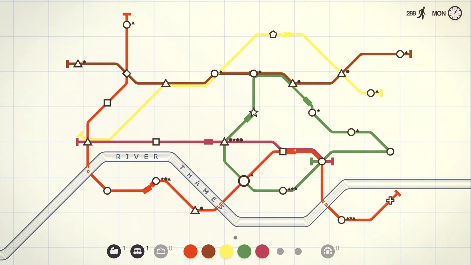 Mini Metro — logistics, transportation gameplay screenshot 2