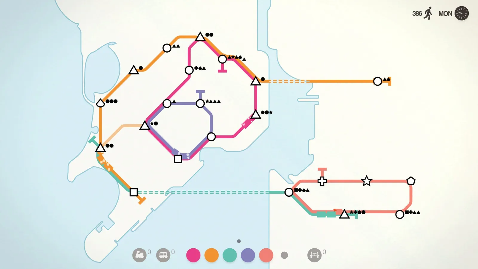 Mini Metro — logistics, transportation gameplay screenshot 7