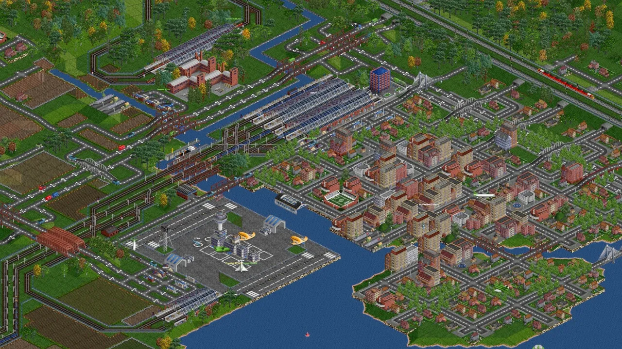 OpenTTD — logistics, transportation gameplay screenshot