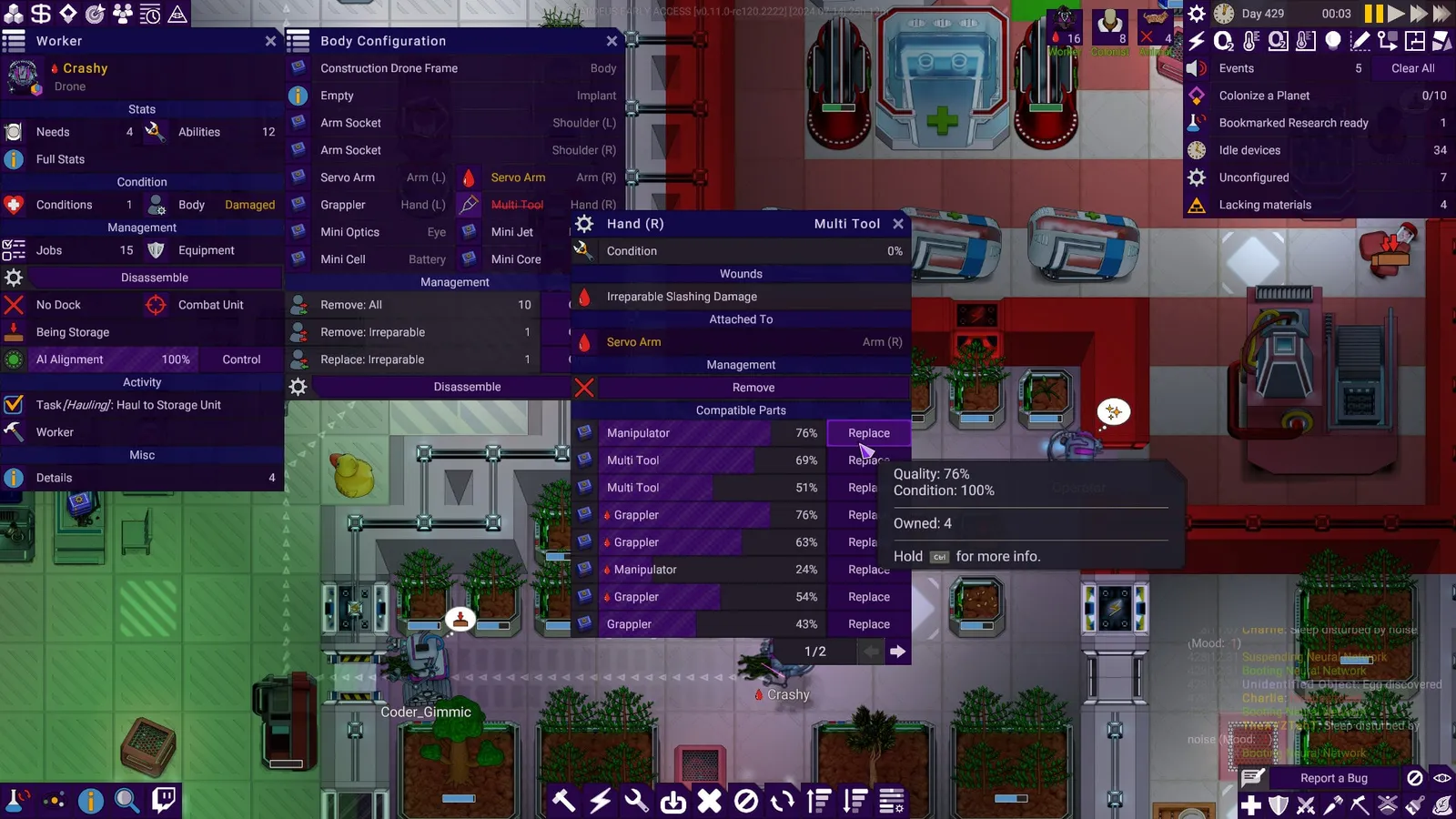 Stardeus — automation, colony sim gameplay screenshot 4